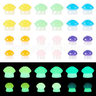 30 шт. 2 стиля светящегося смоляного грибного украшения RESI-TA0004-02C-1