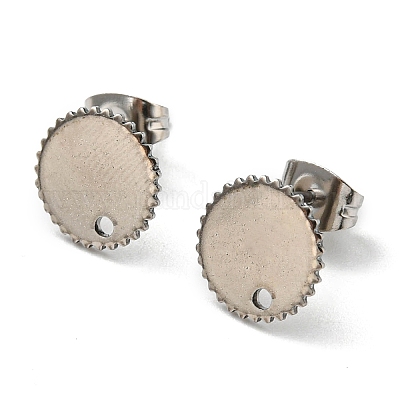 Фурнитура для сережек-гвоздиков из нержавеющей стали 201 STAS-D045-19P-1