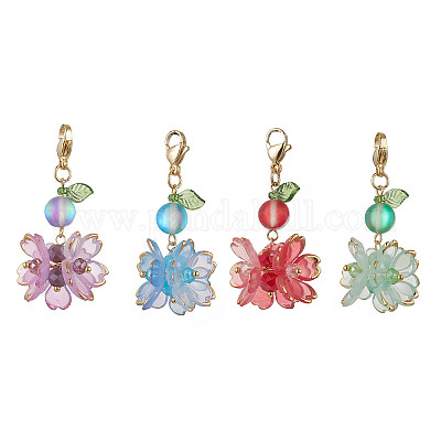 Подвесные украшения из искусственного лунного камня и стекла HJEW-TA00337-1