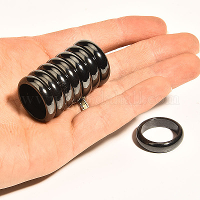 Кольца из окрашенного и нагретого черного агата IK0879-3-1