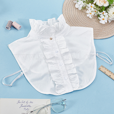 Съемные полиэстеровые женские рубашки с накладными воротниками AJEW-WH0314-867-1