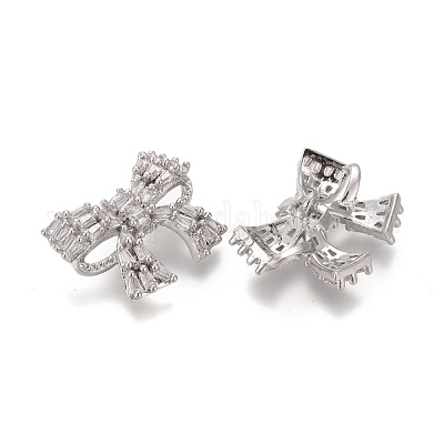 Пуговицы на хвостовике из латуни с микропейвом и прозрачным кубическим цирконием KK-H738-05P-1