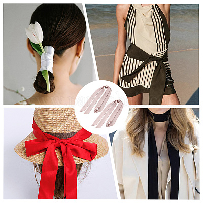 Длинный полиэстеровый шелковый шарф для женщин и девочек AJEW-WH20042-77B-1