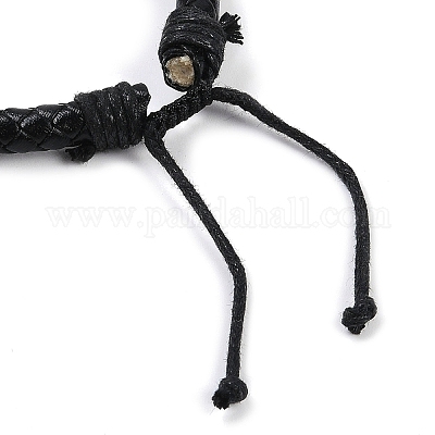 Регулируемые браслеты из плетеной кожи BJEW-JB04439-01-1