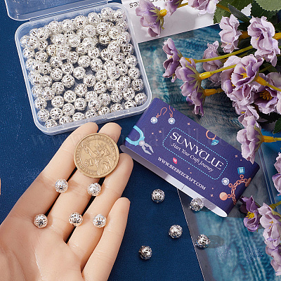 120 шт. латунные филигранные полые бусины KK-SC0005-15-1