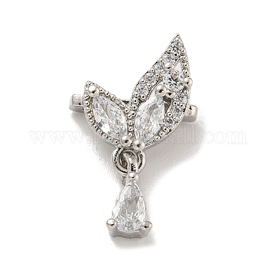 Латунные прозрачные кубические распорки в форме бабочки KK-L075-010P-1