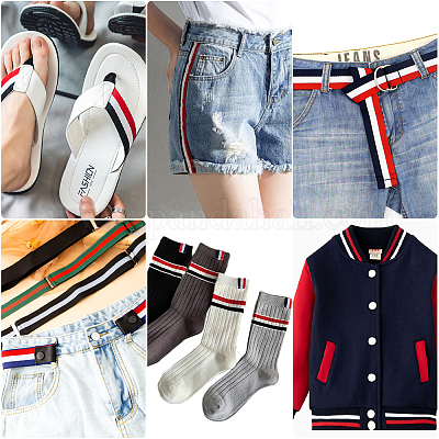 4.7 ярд плоской нейлоновой полосатой резинки OCOR-GF0003-84A-1