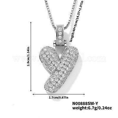 Элегантные латунные микропаве прозрачные кубические цирконии 3d начальные ожерелья DV4415-48-1