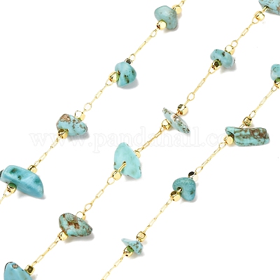 Ручной синтетический бирюзовый бисером цепи CHC-I026-D-01G-1