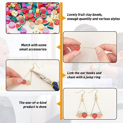 150~180шт 10 стиля ручной работы бусины из полимерной глины CLAY-NB0001-38-1