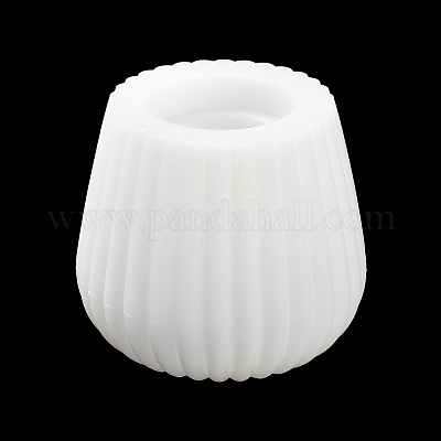 Полосатая круглая чашка для свечи с крышкой DIY-G094-06B-1