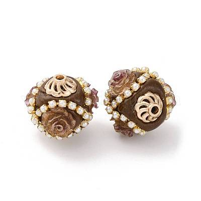 Круглые бусины из смолы ручной работы из Индонезии IPDL-P005-17KCG-01-1