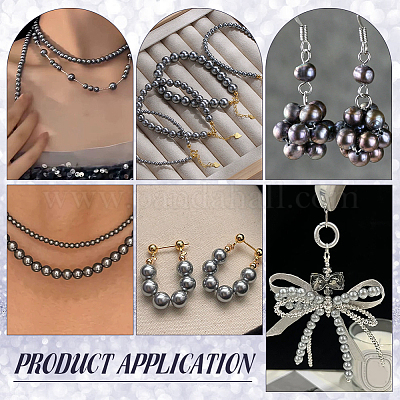 Круглая бусина из экологически чистого окрашенного стекла с жемчугом HY-PH0009-RB053-1