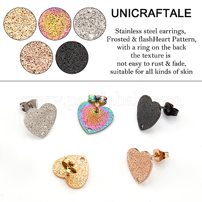 30 шт. 5-цветное ионное покрытие (IP) 304 нержавеющая сталь серьги-гвоздики фурнитура EJEW-UN0001-66-1