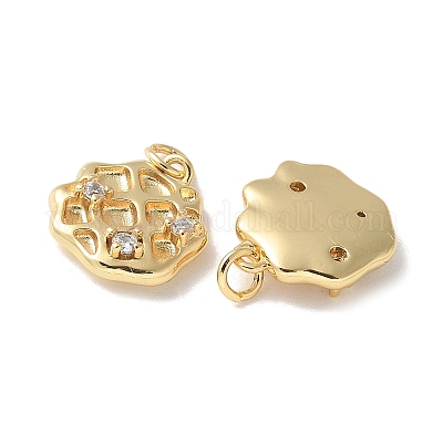 Латунные микропаве прозрачные подвески с фианитом KK-Q031-05G-1
