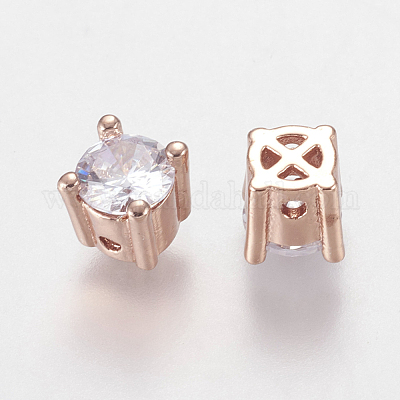 Латунные микро проложить кубического циркония бусы ZIRC-L067-35-NR-1