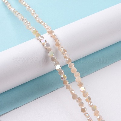 Стеклянные бусины с гальваническим покрытием  GLAA-E036-04C-1