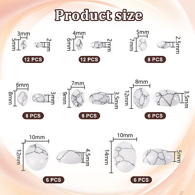 66 шт. 8 стиля синтетических кабошонов из говлита G-PH0002-66-1