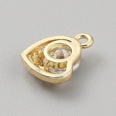 Латунные микро проложить кубического циркония подвески KK-WH0365-009G-28-1