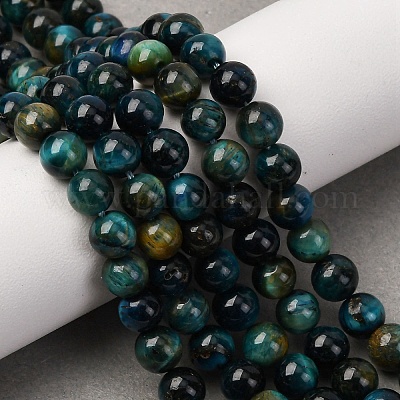 Нити из натуральных бусин тигрового глаза высшего качества G-B133-A02-6MM-07-1