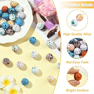 20шт непрозрачные акриловые бусины&nbsp;ACRP-YW0001-17-1