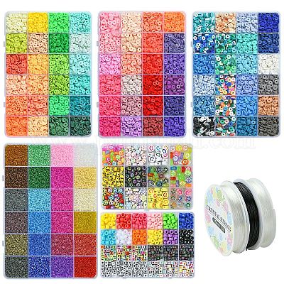 Наборы для изготовления браслетов из полимерной глины и стеклянных бусин своими руками DIY-YW0011-15-1