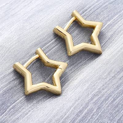 Латунные английском замке Серьги-кольца EJEW-F245-03G-1