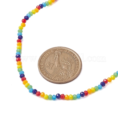 6 однотонное ожерелье из стеклянных бусин NJEW-JN04900-1