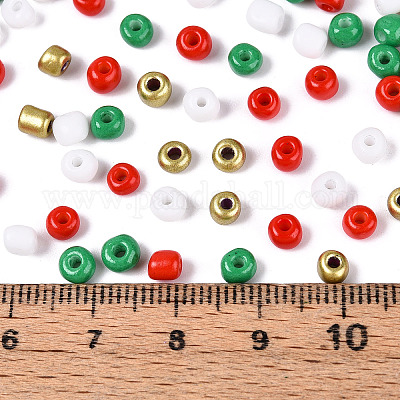 6/0 стеклянные бусины с рождественской тематикой для выпечки SEED-S002-KM-01-1