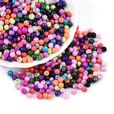 Строковые стеклянные бусины DGLA-S115-4mm-ML-1