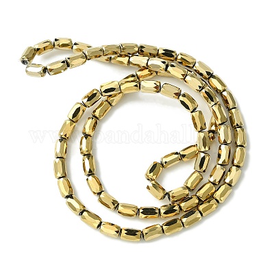 Chapelets de perles en verre électroplaqué&nbsp;GLAA-Q101-02A-FP01-1