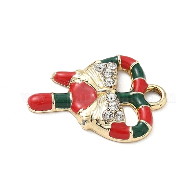 Подвески из сплава со стразами на рождественскую тематику PALLOY-P313-02C-G-1