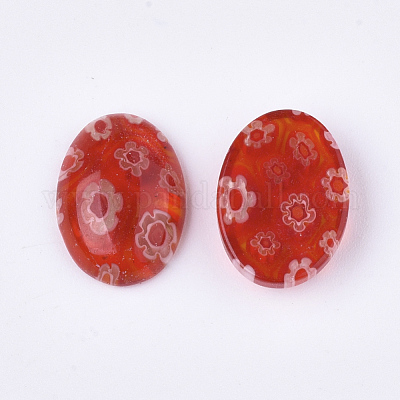 Ручной работы millefiori lampwork cabochons LAMP-S191-10-1