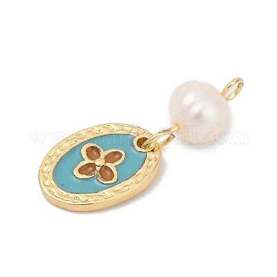 Подвески из натурального пресноводного жемчуга и латуни KK-U062-14G-01-1