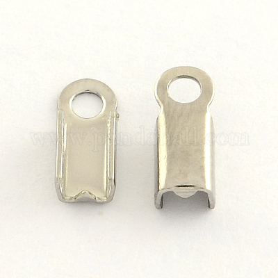 NBEADS 200pcs 304 Stainless Steel Cord Ends Crimp Cord End Caps