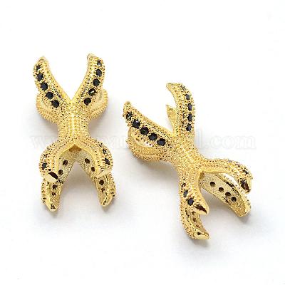 Стойки обшивки латунь кубического циркония бусы ZIRC-S047-01G-1