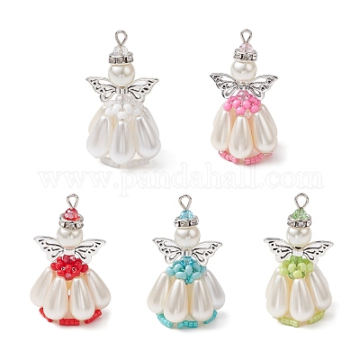 Подвески из перламутрового стекла с бусинами из жемчуга PALLOY-MZ00487-1