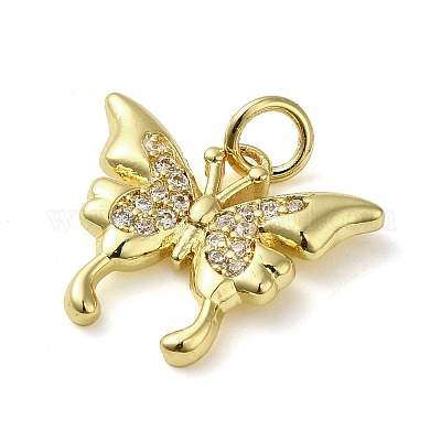 Латунные микропаве прозрачные подвески с фианитом KK-U005-01J-G-1