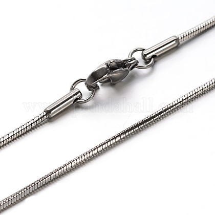 304 Stainless Steel Snake Chains Necklaces, wit...