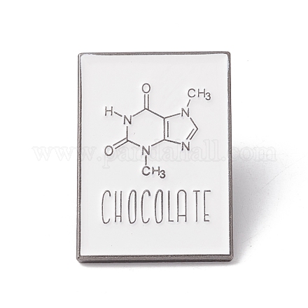 Estructura molecular y pasador de esmalte de chocolate de palabra JEWB-H008-24B-1