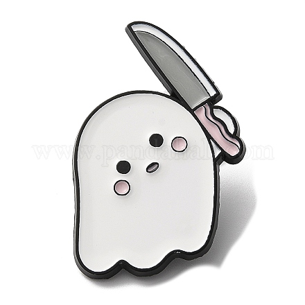Fantasma di halloween con spilla smaltata per coltello JEWB-E023-05EB-02-1