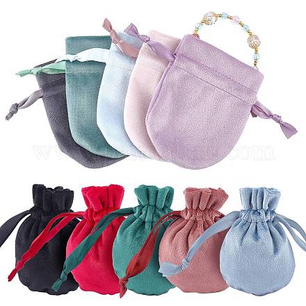 Pandahall elite 10 pz 10 colori sacchetti di gioielli in velluto borse TP-PH0001-14-1