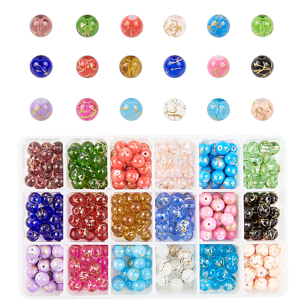 Ph pandahall 15 Farbe Drawbench Glasperlen sprühlackierte Perlen GLAD-PH0001-05-1