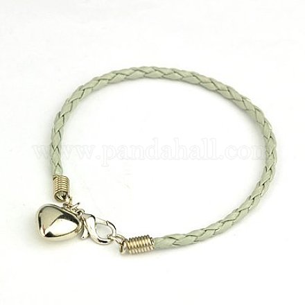 Bracelets avec breloque en cuir tressé PU BJEW-JB00785-16-1