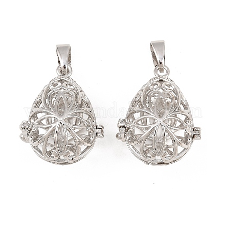 Латунные полые подвески в форме капли KK-L079-20-NR-1