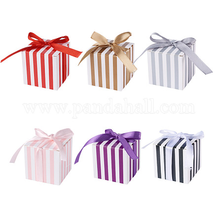 Magibeads 60 Sets 6 Farben quadratisch faltbare kreative Geschenkbox aus Papier CON-MB0001-06-1
