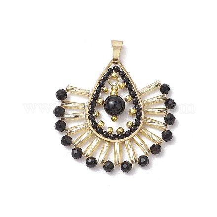 Подвески-слезинки из стеклянных бусин PALLOY-MZ00558-1