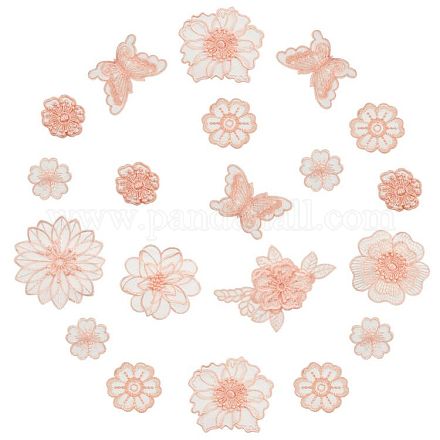 Nbeads 20 pezzo di toppa ricamata con fiori DIY-NB0007-72-1