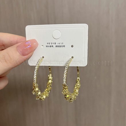 Серьги-кольца из сплава с кристаллами и стразами FS-WG55588-01-1