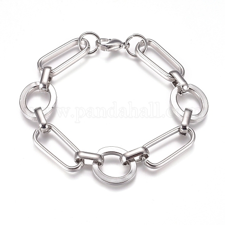 304 Stainless Steel Chain Bracelets BJEW-L661-06P-1